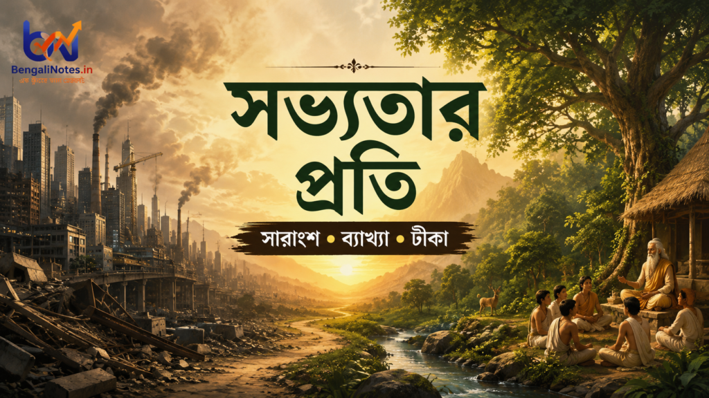 ‘সভ্যতার প্রতি’ কবিতার সারাংশ