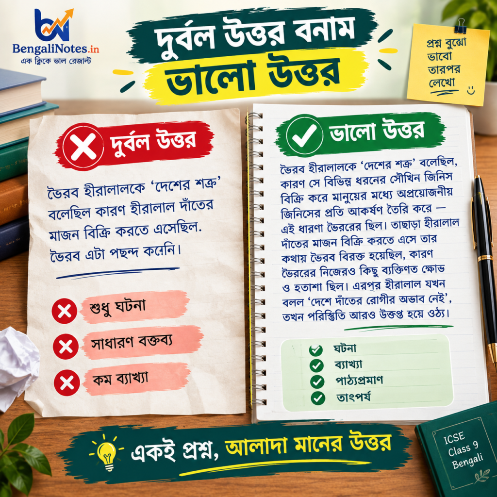 ICSE Class 9 Bengali-তে ১০ নম্বরের উত্তর কীভাবে লিখবে